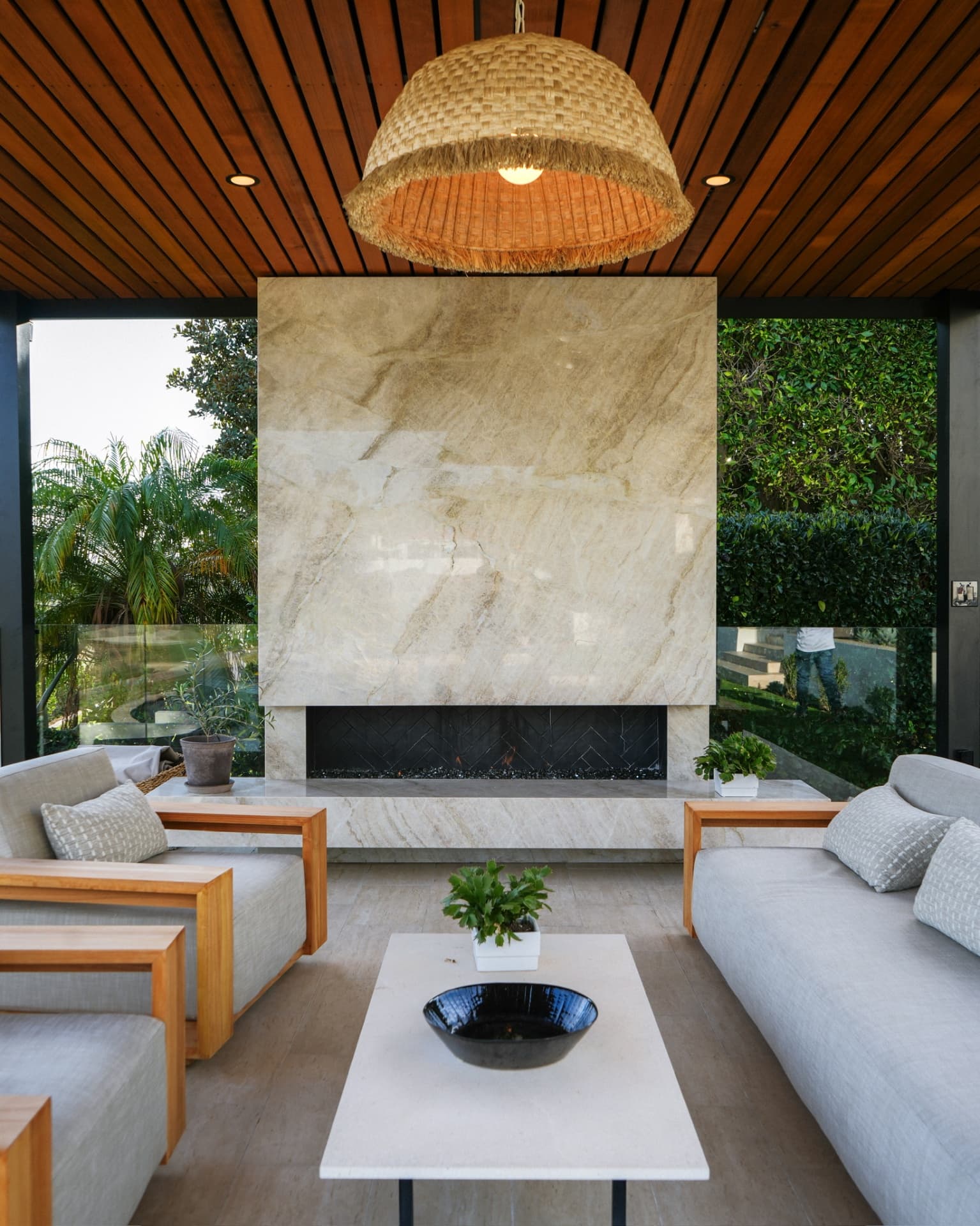 Custom fire pit designed and built by Modern Yardz in San Diego